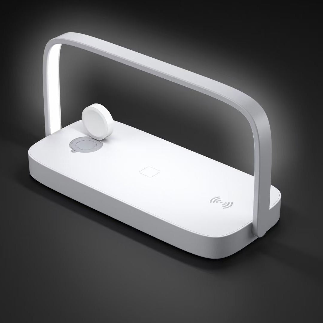 Base de Carga Inalámbrica Qi con Lámpara LED