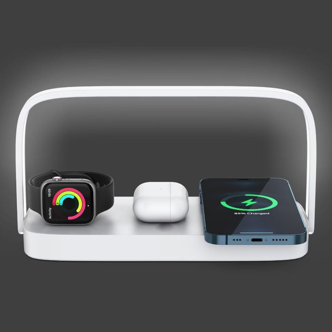 Base de Carga Inalámbrica Qi con Lámpara LED