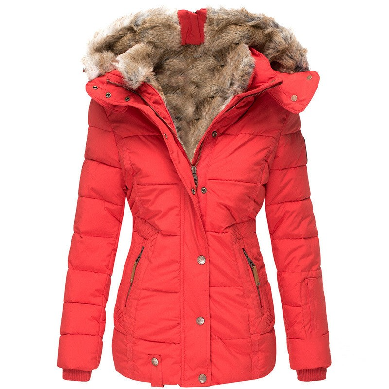 Chaqueta Puffer de Invierno con Piel Sintética