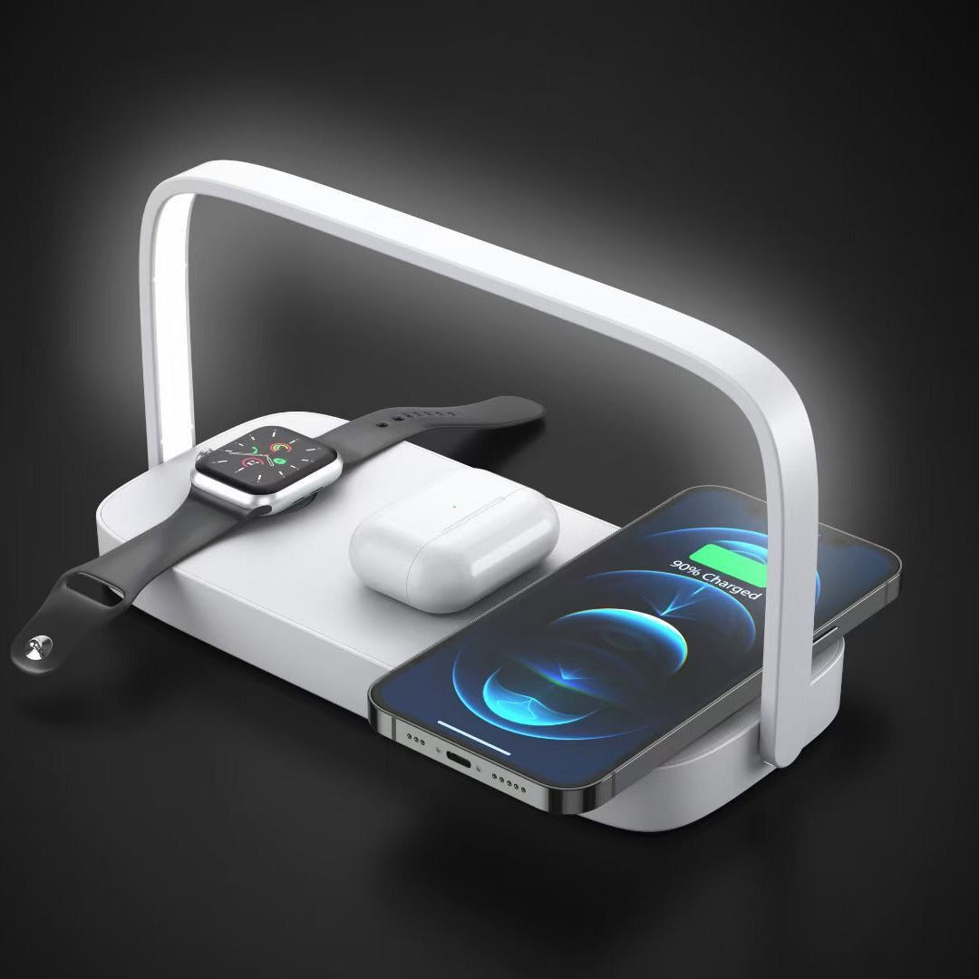Base de Carga Inalámbrica Qi con Lámpara LED
