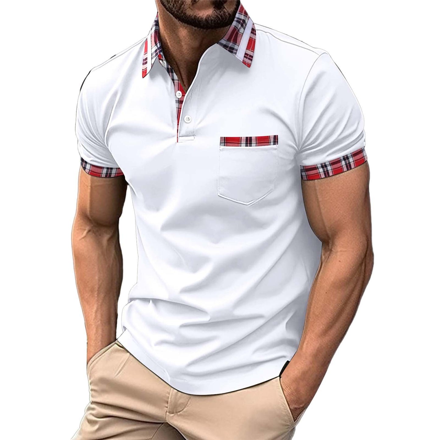 Camisas Polo Genéricas para Hombre de Manga Corta y Moda Casual para Verano con Bolsillo