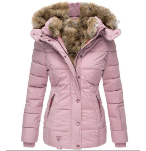 Chaqueta Puffer de Invierno con Piel Sintética